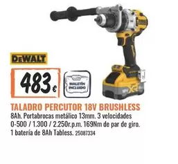 Oferta de Dewalt - Taladro Percutor 18v Brushless por 483€ en Obramat