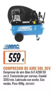Oferta de ABAC - Compresor De Aire 50l 3cv por 559€ en Obramat