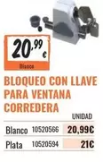 Oferta de Blanco - Bloqueo Con Llave Para Ventana Corredera por 20,99€ en Obramat