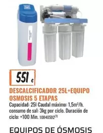 Oferta de Descalificador + Equipo Osmosis 5 Etapas por 551€ en Obramat