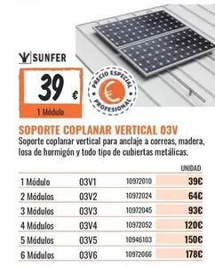Oferta de Soporte Coplanar Vertical por 39€ en Obramat