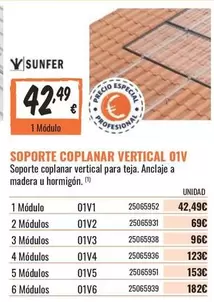 Oferta de Soporte Vertical 01v Madera por 42,49€ en Obramat