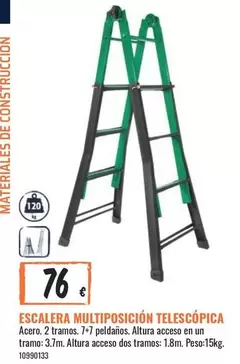 Oferta de Escalera Multiposicion Telescopica por 76€ en Obramat