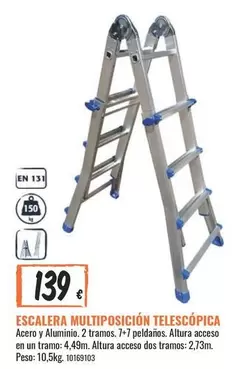 Oferta de Escalera Multiposicion Telescopica por 139€ en Obramat