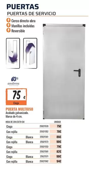 Oferta de Puertas De Servicio por 75€ en Obramat