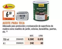 Oferta de Teka - Aceite Para Teca por 6,5€ en Obramat