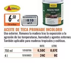 Oferta de Teka - Aceite De Teca Promade por 6,5€ en Obramat