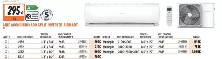 Oferta de Aire Acondicionado Split Inverter por 295€ en Obramat