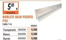 Oferta de PVC - Burlete Bajo Puerta Pvc por 5,1€ en Obramat