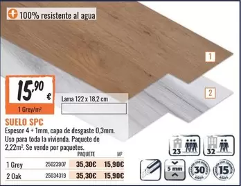 Oferta de SPC - Espesor 4+ 1mm, Capa De Despaste 0,3mm. Uso Para Toda La A Viveland por 15,9€ en Obramat