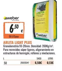 Oferta de Weber - Arlita Light Plus por 6,5€ en Obramat