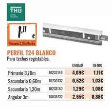 Oferta de Blanco - Perfil T24 por 1,11€ en Obramat