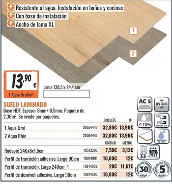 Oferta de Suelo Laminado por 13,9€ en Obramat