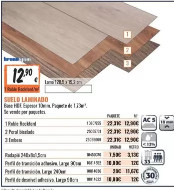 Oferta de Suelo Laminado por 12,9€ en Obramat