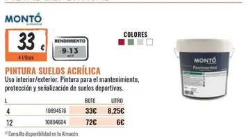 Oferta de Pintura Suelo Acrílica por 33€ en Obramat