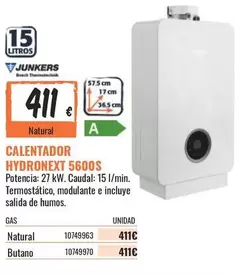 Oferta de Junkers - Calentador Hydroxent 5600s por 411€ en Obramat