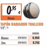 Oferta de Tapón Radiador Toallero por 0,95€ en Obramat