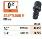 Oferta de Adaptador M por 0,65€ en Obramat