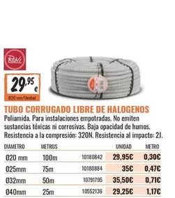 Oferta de Rovi - Tubo Corrugado Libre De Halogenos por 29,95€ en Obramat