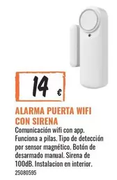 Oferta de Funciona - Puerta Wifi Con Sirena por 14€ en Obramat