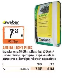 Oferta de Weber - Arlita Light Plus por 7,95€ en Obramat