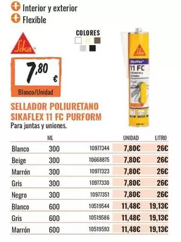 Oferta de Blanco - Sellador Poliuretano Sikkafex 11 Fc por 7,8€ en Obramat