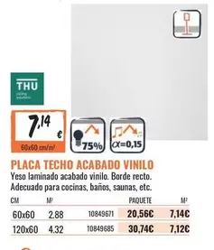 Oferta de Placa Techo Acabado Vinilo por 7,14€ en Obramat
