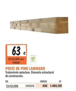 Oferta de Poste De Pino Laminado por 63€ en Obramat