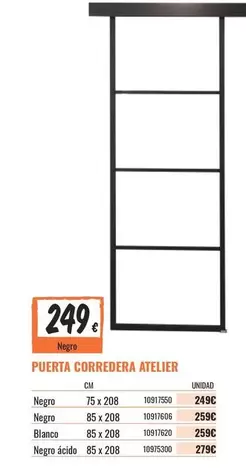 Oferta de Blanco - Puerta Corredera Atelier por 249€ en Obramat