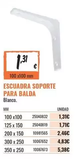 Oferta de Escuadra Soporte Para Balda por 1,31€ en Obramat