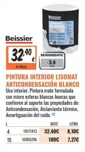 Oferta de Lisomat - Pintura Interior Anticondensación Blanco por 32,4€ en Obramat