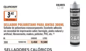 Oferta de PVC - Sellador Poliuretano Para Juntas 300ml por 3,45€ en Obramat