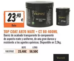 Oferta de Top Coat Ar70 Mate + Ct 80 400ml por 23,4€ en Obramat