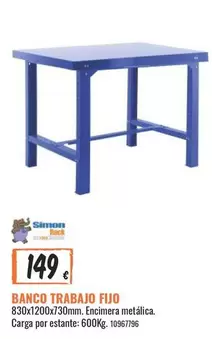Oferta de Simon - Banco Trabajo Fijo por 149€ en Obramat