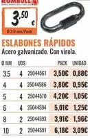 Oferta de Eslabones Rapidos por 3,5€ en Obramat