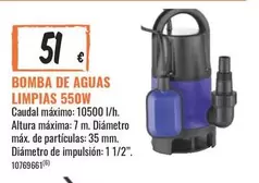 Oferta de 51 - Bomba De Aguas Limpies 550w por 51€ en Obramat