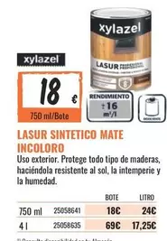 Oferta de Xylazel - Lasur Sintetico Mate por 18€ en Obramat