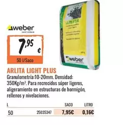 Oferta de Weber - Arlita Light Plus por 7,95€ en Obramat
