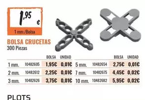 Oferta de Bolsa Crucetas por 1,95€ en Obramat
