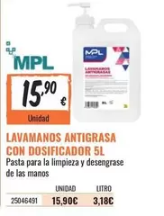 Oferta de Mpl - Lavaman Antigrasa Con Dosificador por 15,9€ en Obramat