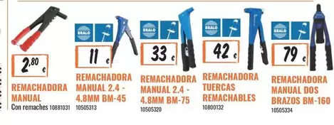 Oferta de Black & Decker - Remachatadora Manual 2.4-Ten4CA9 por 2,8€ en Obramat