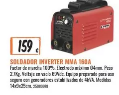 Oferta de Inverter - Soldador  Mma 160A por 159€ en Obramat