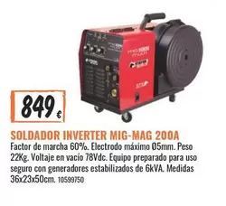 Oferta de Inverter - Soldador Mig-Mag por 849€ en Obramat