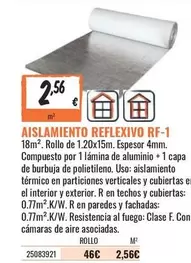 Oferta de Paredes - Aislamiento Reflexivo RF-1 por 2,56€ en Obramat