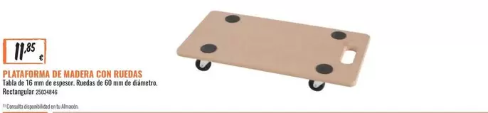 Oferta de Plataforma De Madera Con Ruedas por 11,95€ en Obramat