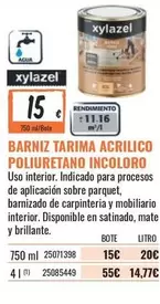 Oferta de Xylazel - Tarima Acrillico Poliuretano Incoloro por 15€ en Obramat