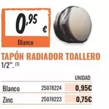 Oferta de Tapón Radiador Toallero por 0,95€ en Obramat