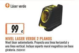 Oferta de Vertical - Nivel Laser Verde 2 Planos por 99€ en Obramat