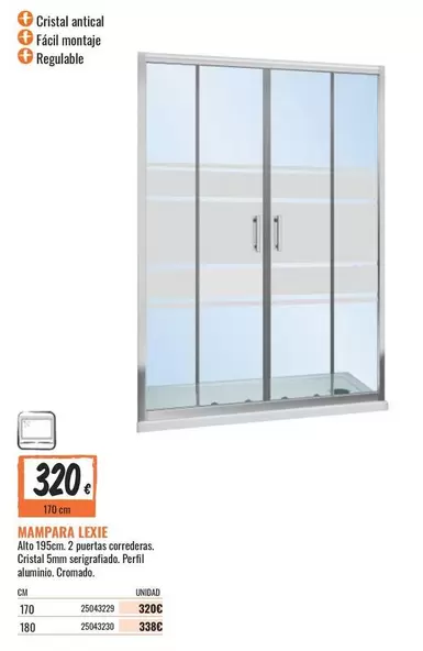Oferta de Cristal - Mainpara Excie por 320€ en Obramat