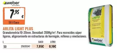 Oferta de Weber - Arlita Light Plus por 7,95€ en Obramat